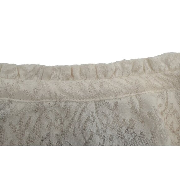 LOFT,CREAM LONG SLEEVE TOP, size medium white lace top boho, medium, sexy - Picture 4 of 8